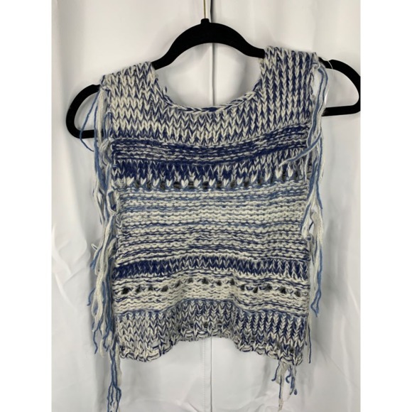 Billabong Tops - New Billabong fringe sleeveless sweater top blue M